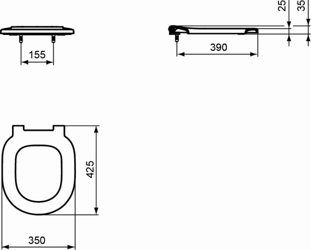 Ideal Standard WC-Sitzring Connect Freedom mit Stangenscharnier, weiß E821801