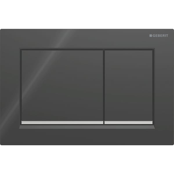 Geberit Omega30 Betätigungsplatte, für 2-Mengen-Spülauslösung schwarz / hochglanz verchromt 115.080.KM.1