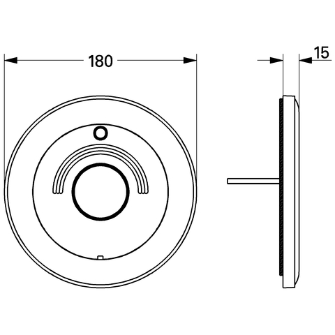 Grohe Rosette für Europlus Einhandmischer Fertigset Wanne 180mm chrom/mattchrom 46367IP0