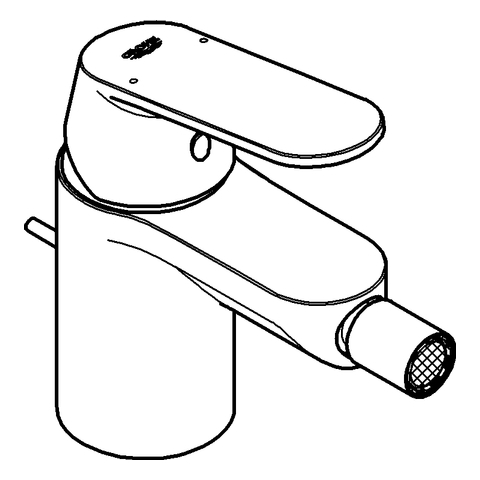 Grohe Eurosmart Cosmopolitan Bidetbatterie chrom mit Zugstangen-Ablaufgarnitur 32839000
