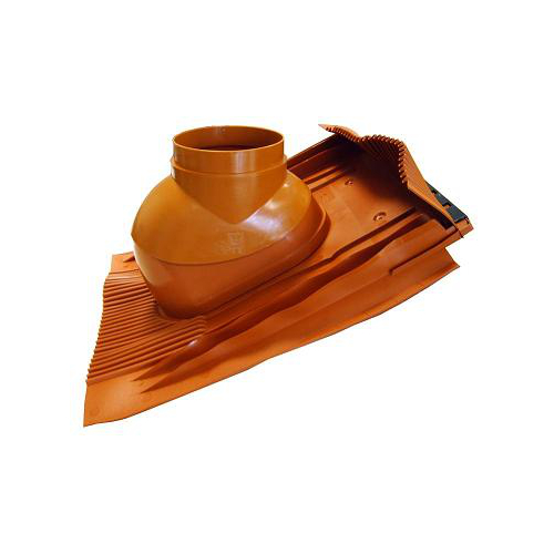 Atec PolyTwin Schrägdachpfanne 25-50 Grad DN60/100-80/125, ziegelrot, 360x395mm 1467