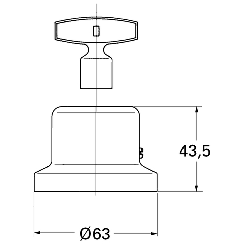 Grohe Kappe mit Steckschlüssel für Lahrer Thermostatmischer chrom 6466000