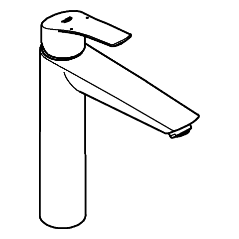 Grohe Einhand-Waschtisch-Batterie Eurosmart chrom XL-Size für freistehende Waschschüsseln 23971003