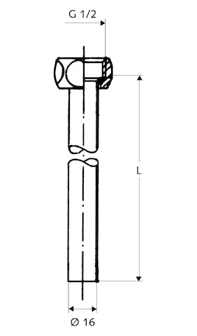 Schell Kupferrohr Anschlussset für E-Speicher, 1/2" Überwurfmutter, 16X500, chrom 084480699