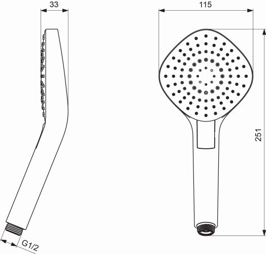 Ideal Standard 3-Funktionshandbrause Idealrain Evo Diamond, d:115mm, chrom B2232AA