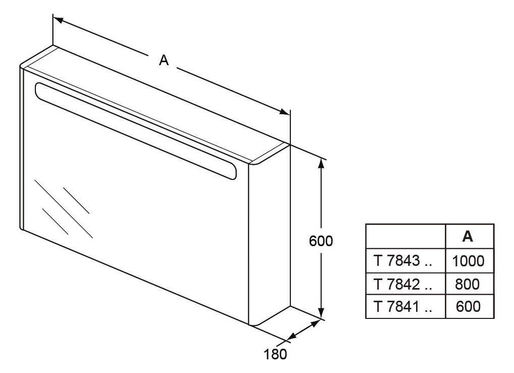 Ideal Standard Druck-Kolben Set Softmood, für Spiegelschrank 800mm TV59567
