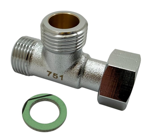 Stiebel Eltron, AEG T-Stück G3/8 A-A-I CuZn (inclusive 3 Flach- Dichtungen) 270323