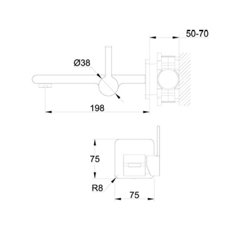 Avenarius Waschtisch-Einhand-Mischbatterie Wandmontage 2306055010