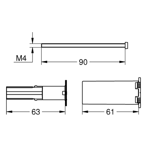 Grohe Verlängerung 14058 für Thermostat-Fertigmontage-Set für Rapido SmartBox 25mm 14058000