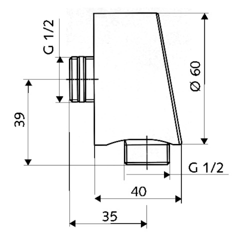 Schell Wandanschlussbogen PURIS RV, ASAG, 1/2"AG, chrom 064690699