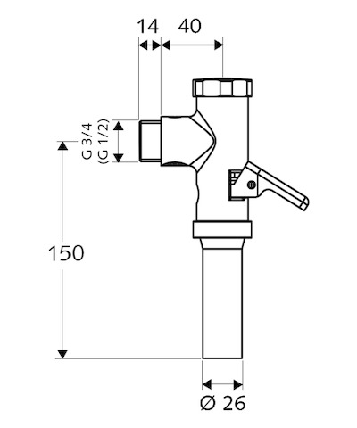 Schell AP-WC-Druckspüler SCHELLOMAT Basic, Absperrventil, 3/4", chrom 022480699