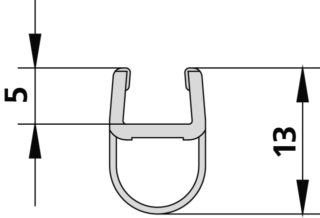 Kermi Dichtleiste für Pendeltür 1-flügelig mit Festfeld (PE 1FR/L), Pendeltür 1-flügelig (PE 1TR/L) 2539104