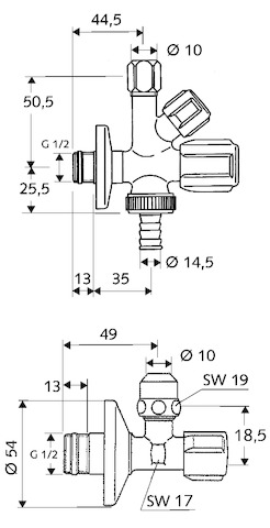 Schell Armaturenanschlussset COMFORT RV, ASAG, 1/2", chrom 108620699