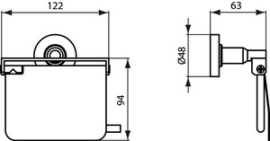 Ideal Standard Papierrollenhalter IOM mit Deckel schwarzes satiniertes A9127XG