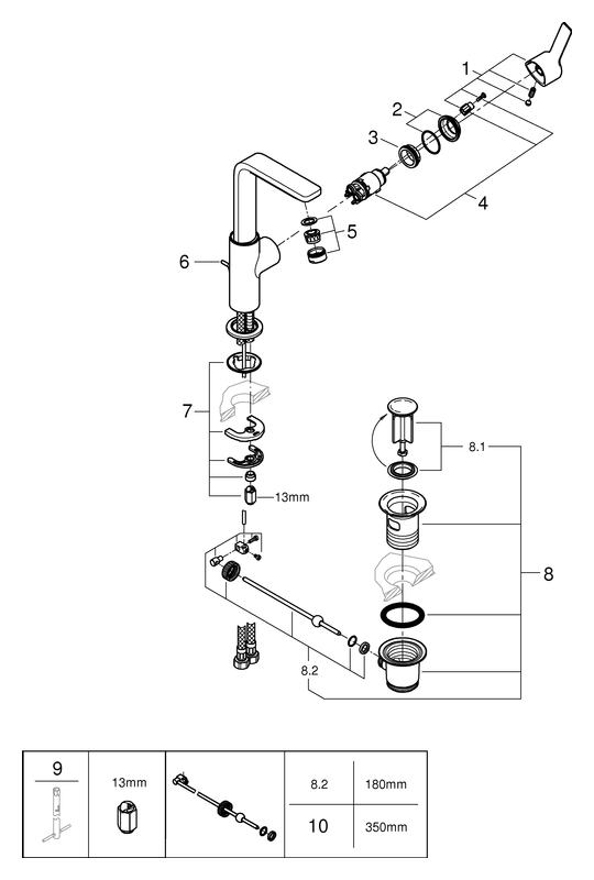 Grohe Lineare Einhand-Waschtischbatterie supersteel L-Size 23296DC1