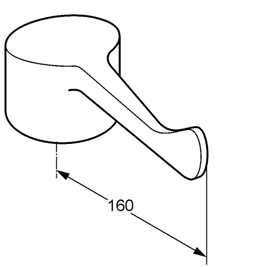 Kludi Hebel ohne Elastomer Ersatzteil geeignet für Medi Care, chrom 7694305-00