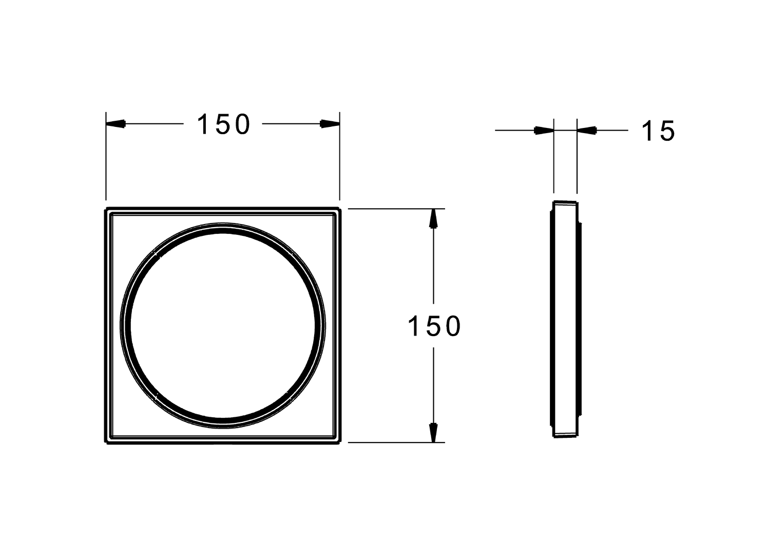 Hansa Verlängerungssatz 15mm, 150 x 150mm 59914192