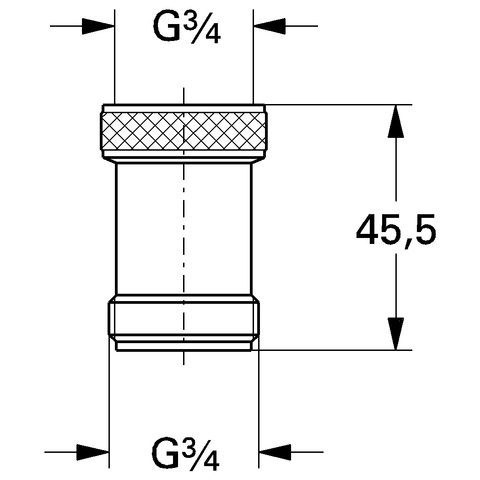 Grohe Doppel-Rückflussverhinderer 3/4" für Badarmaturen chrom 14159000