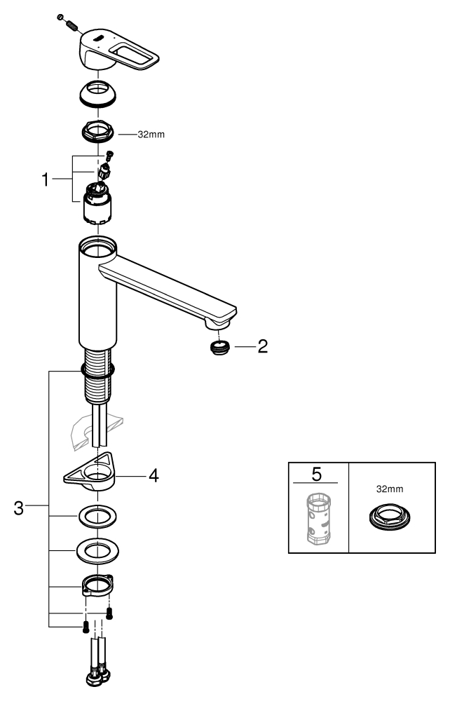 Grohe BauLoop Einhand-Spültischbatterie chrom mittelhoher Auslauf GROHE ZERO 31706000