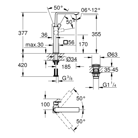 Grohe Allure Einhand-Waschtischbatterie chrom XL-Size 23403001