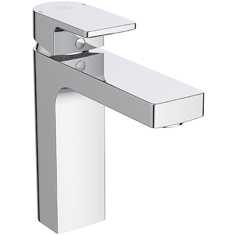 Ideal Standard Edge Waschtischarmatur Grande mit Ablaufgarnitur chrom, Ausladung 138mm, 5 l/min. A7109AA