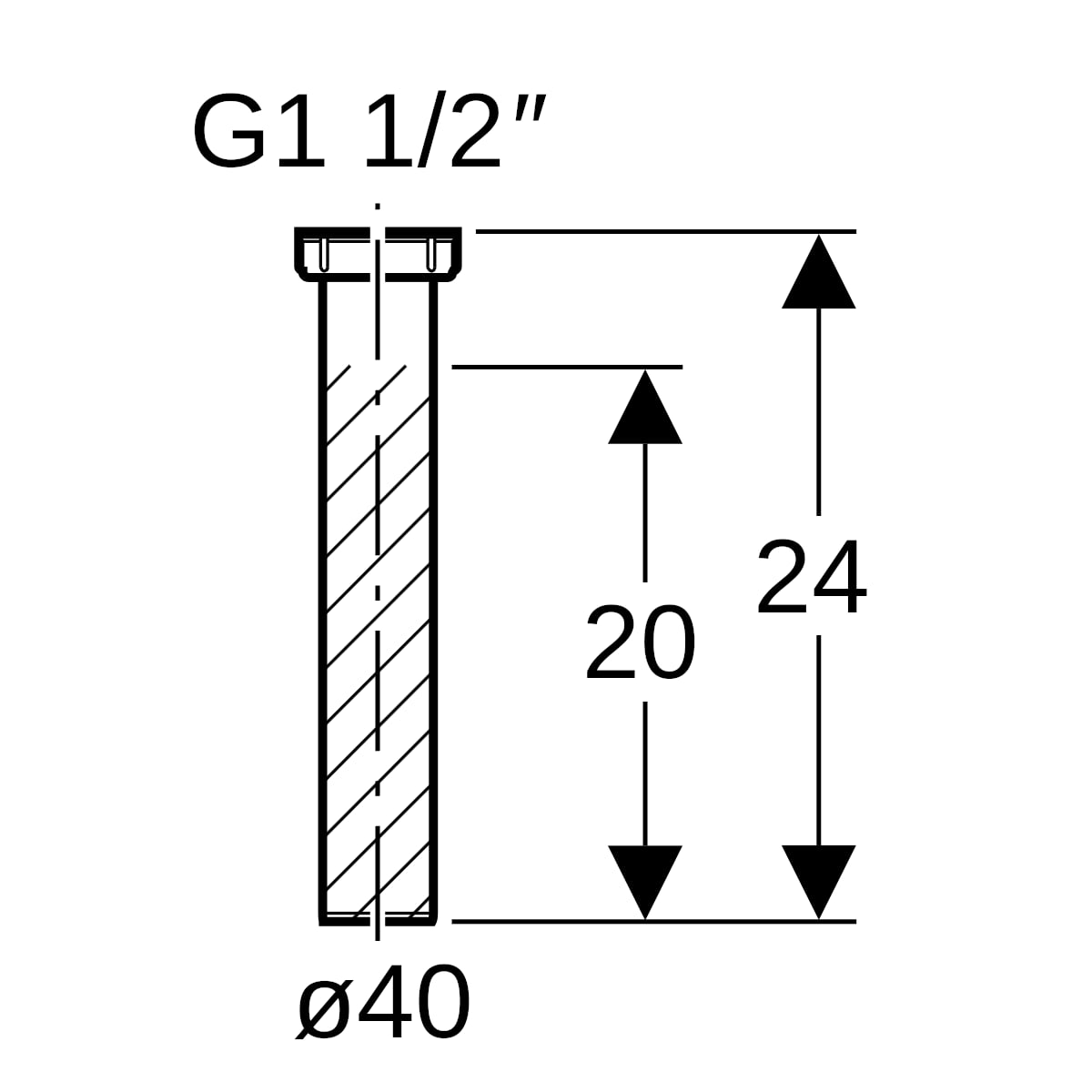 Geberit Anschlussstutzen mit Überwurfmutter d40 152.245.11.1