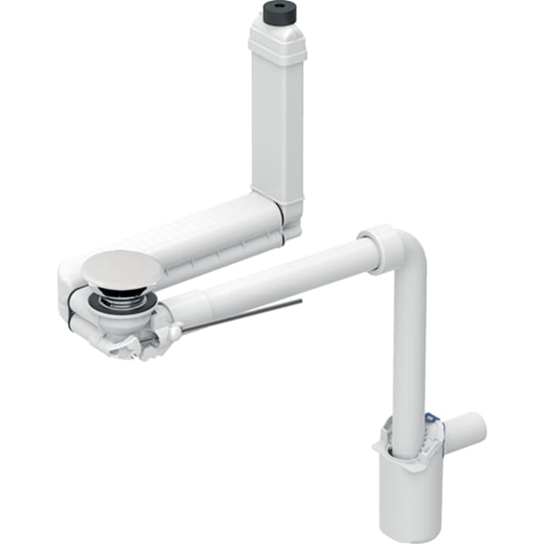 Geberit Clou Waschtisch Ablauf d40 Raumsparmodell mit Hebelbetätigung und Ventilabdeck. weiß 152.061.01.1