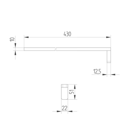 Avenarius Handtuchhalter einarmig 43cm 4801410040