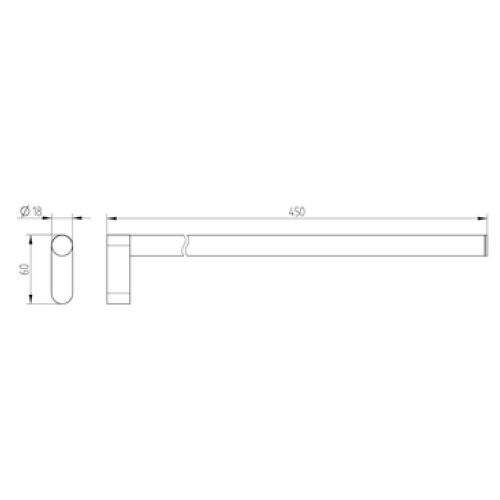 Avenarius Handtuchhalter einarmig 45cm 9001440010