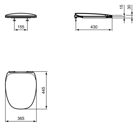 Ideal Standard Scharniersatz Ventuno für WC-Sitz T2960BJ