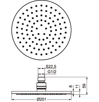 Ideal Standard Idealrain Regenbrause d: 200mm, chrom B9442AA