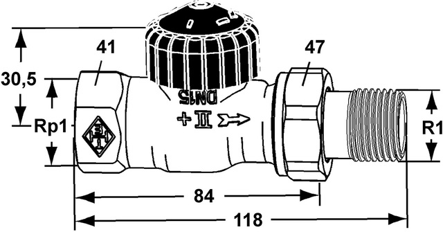 Heimeier Thermostatventil Standard 1" Durchgang DN25 2202-04.000