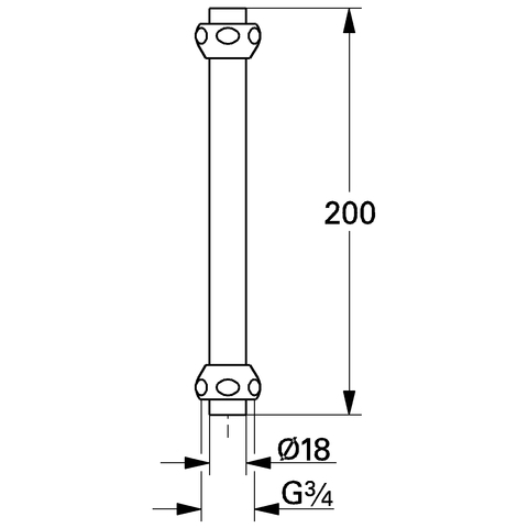 Grohe Verlängerungsrohr 18x200 chrom 45058000