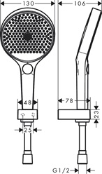 Hansgrohe Brausehalterset Rainfinity 130 3jet mit Brauseschlauch 1600mm, Chrom 26851000