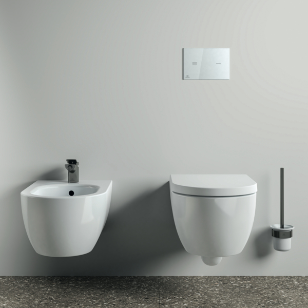 Ideal Standard WC-Bürstengarnitur Conca, rund, grau metallic T4495A5