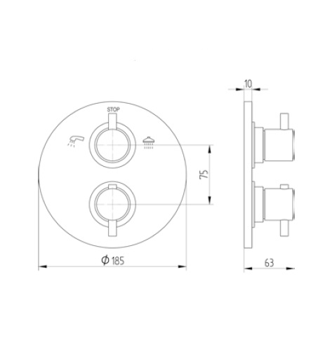Avenarius Linie Universal UP-Thermostat-Mischbatterie mit 2-Wege-Umstellung chrom 9006528010