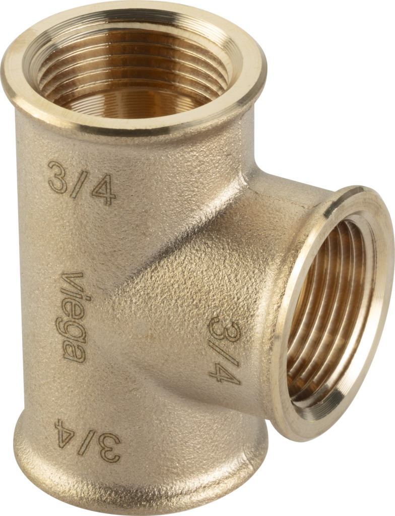 Viega T-Stück Rotguss 3130 in Rp1 1/2 x Rp1/2 x Rp1 1/2 650759