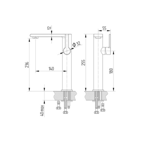 Avenarius Waschtisch-Einhand-Mischbatterie, Auslaufhöhe 236mm 2306010010
