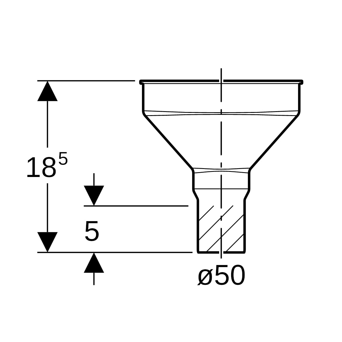 Geberit Trichter oval d50 352.379.16.1