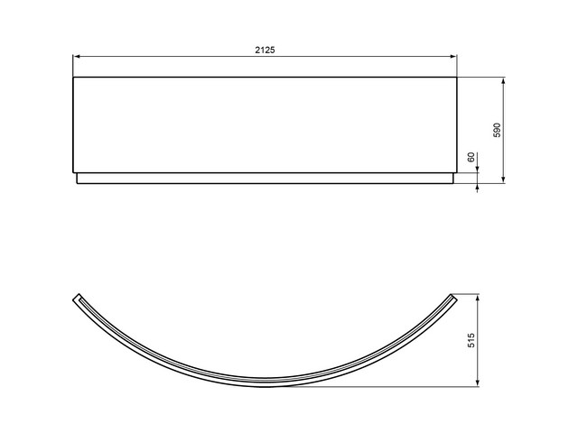 Ideal Standard Frontschürze für Eck-Badewannen 210x50x56cm K819201 weiß