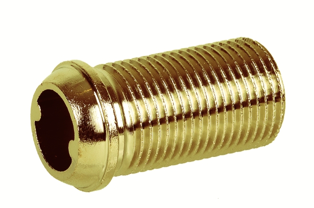 Resideo Gewindetülle, Messing, zylindrisch, normale Länge, Gewinde bis zum Bund, 1/2", konisch dichtend VA5201A015
