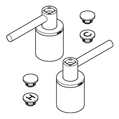 Grohe Hebelgriff für Atrio 2 Stück, supersteel 18034DC3