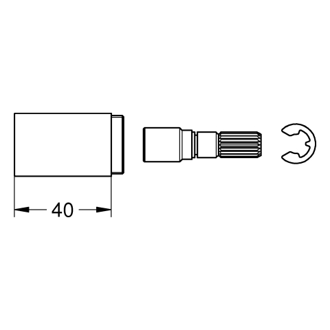 Grohe Verlängerungsset für UP-Ventile DN20/DN25/DN32 chrom, 40mm 6428000
