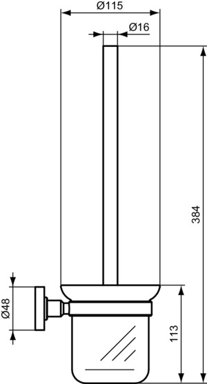 Ideal Standard Bürstengarnitur IOM wandhängend schwarzes satiniertes Glas A7927XG